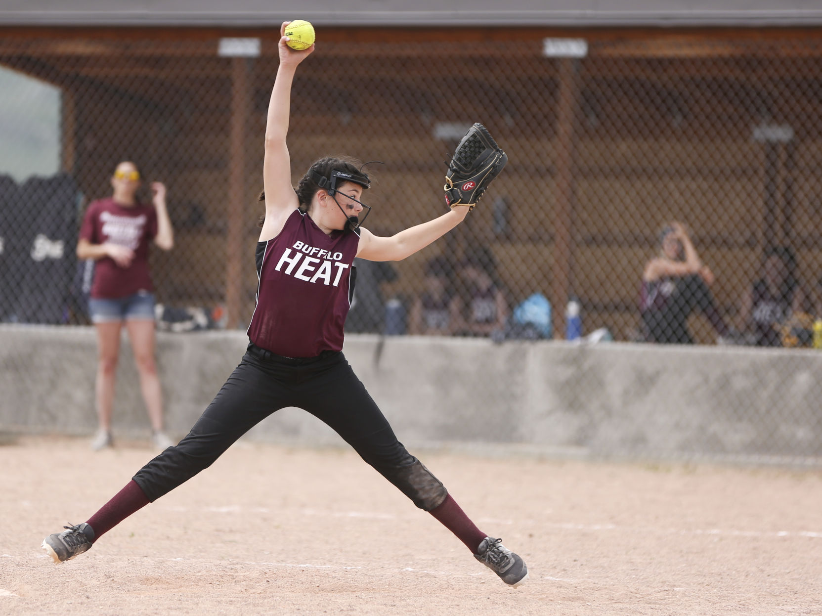 Anna Mock push through her rotation during the scrimmage